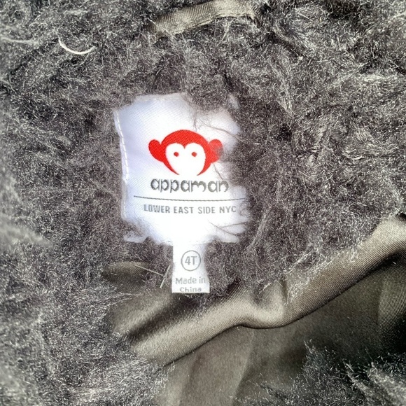 APPAMAN CLEO FAUX FUR COAT JACKET WITH HOODIE GIRL SIZE 4 - Picture 3 of 6